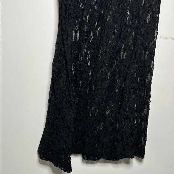 Zara Elegant Sheer Black Lace Maxi Slip Dress Lingerie Valentines Size S - Picture 9 of 16